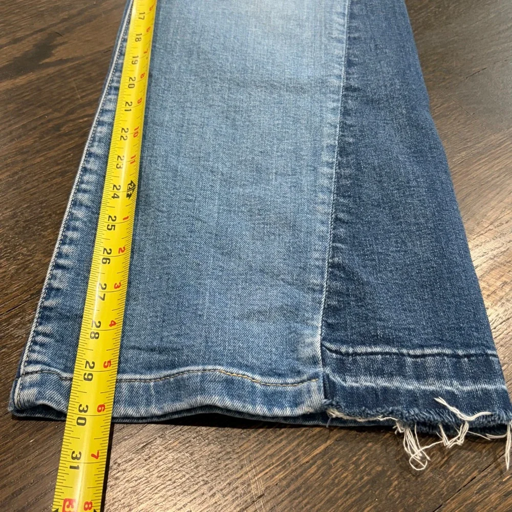 Gap 70s Flare Jeans Womens 29 8 Petite Blue Two Tone High Rise Hippie Boho